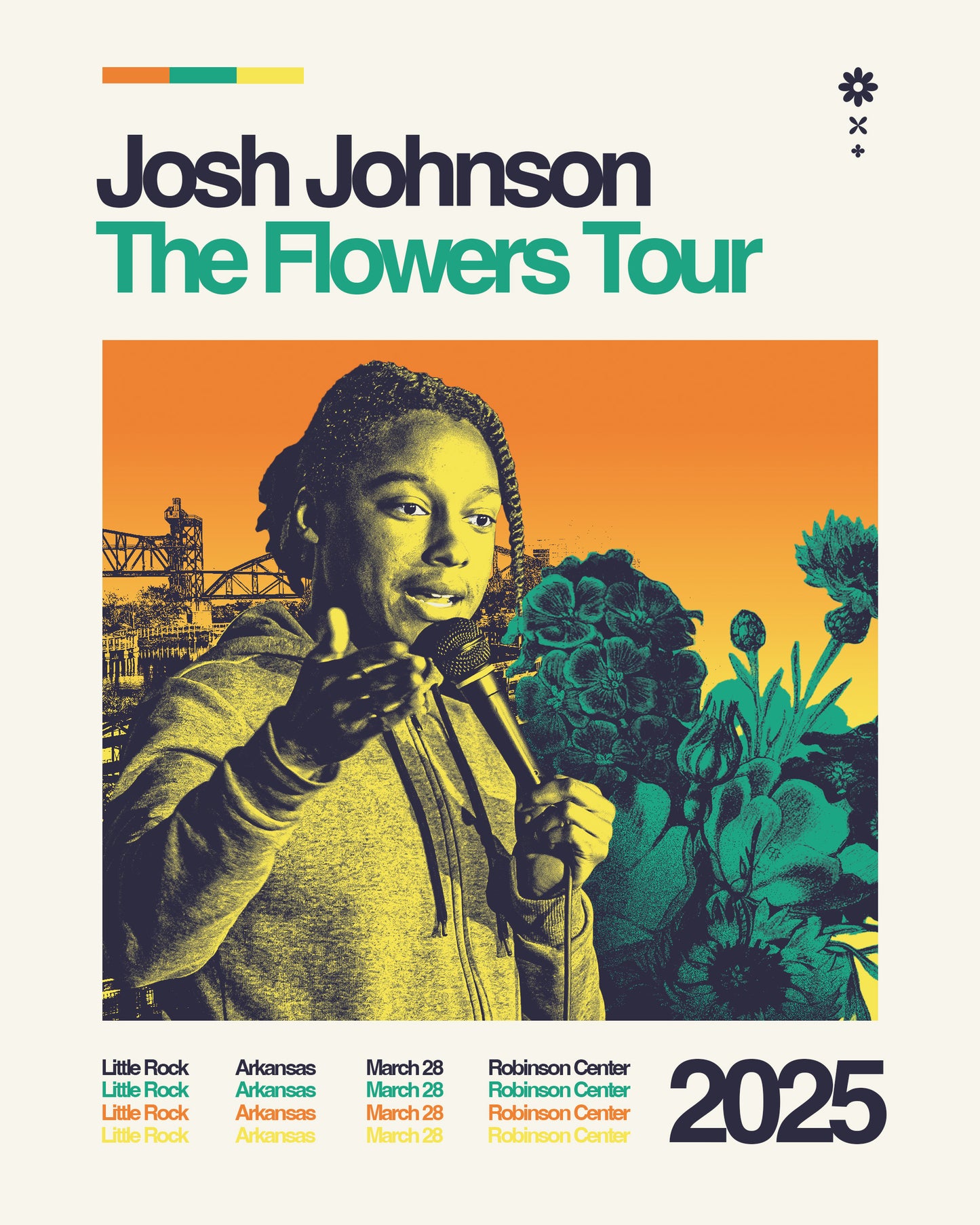 SIGNED - Little Rock Robinson Center (City) Flowers Tour Poster