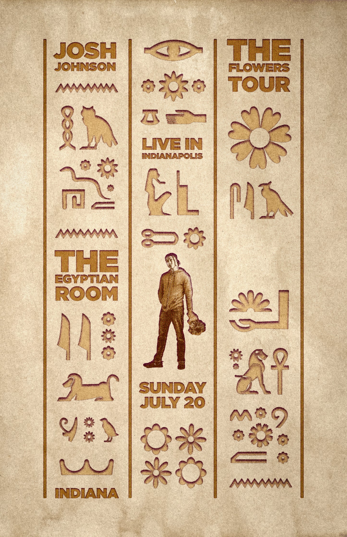 SIGNED - Indianapolis Egyptian Room (City) Flowers Tour Poster