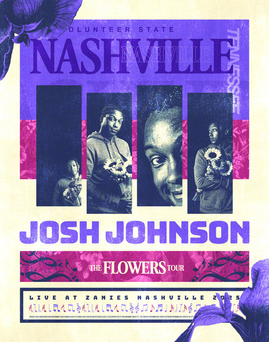 SIGNED - Nashville Zanies Nashville (City) Flowers Tour Poster