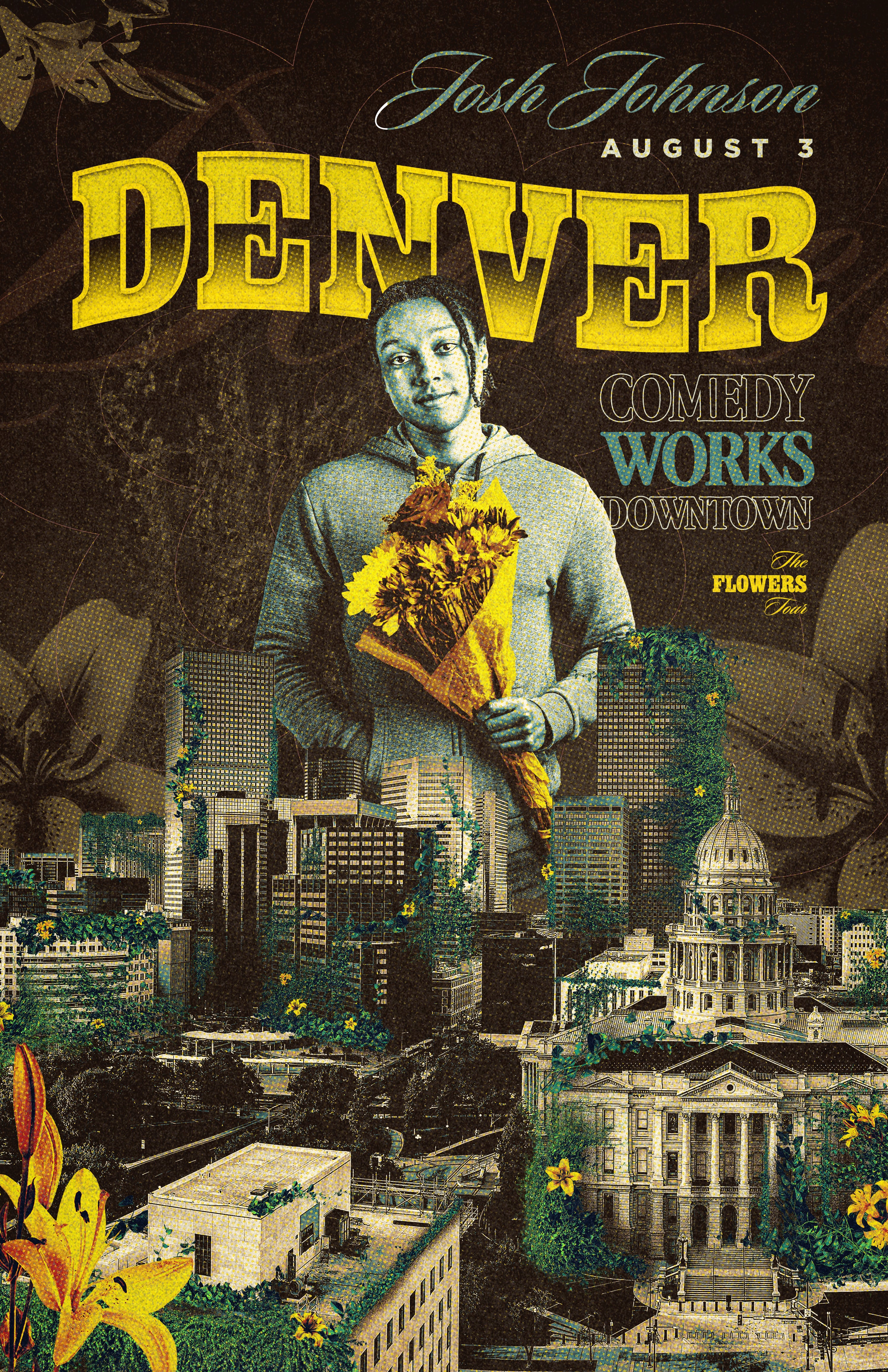 SIGNED - Denver Comedy Works (City) Flowers Tour Poster