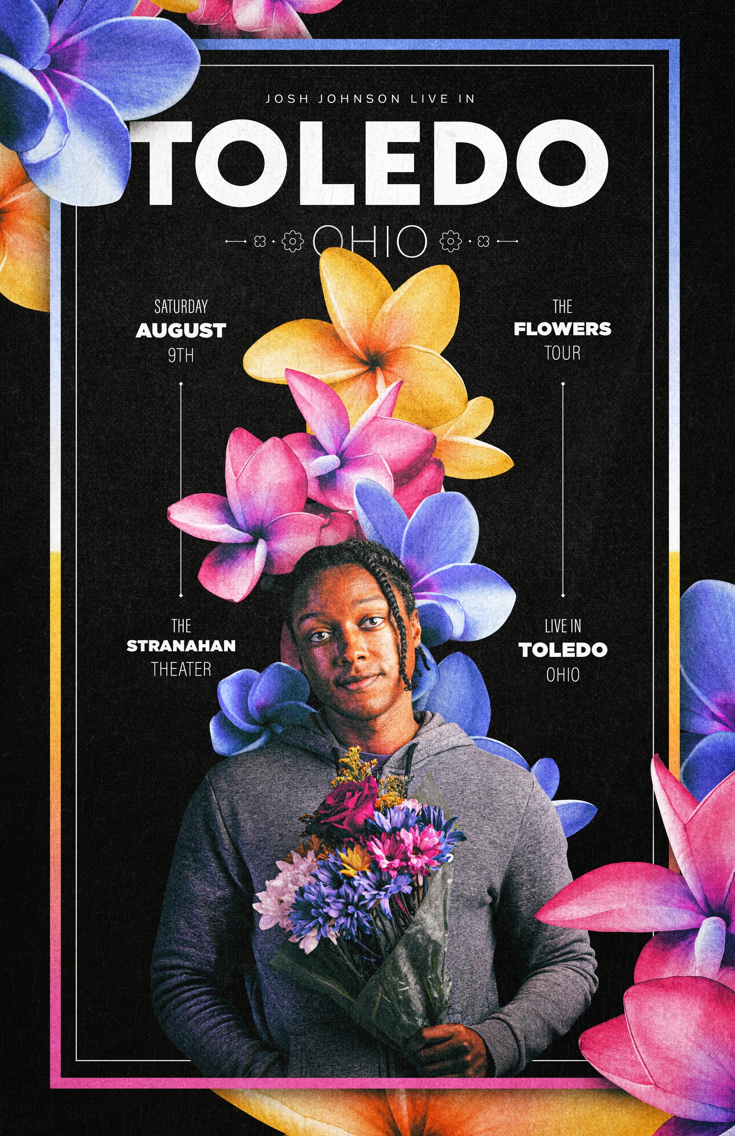 SIGNED - Toledo Stranahan Theater (City) Flowers Tour Poster