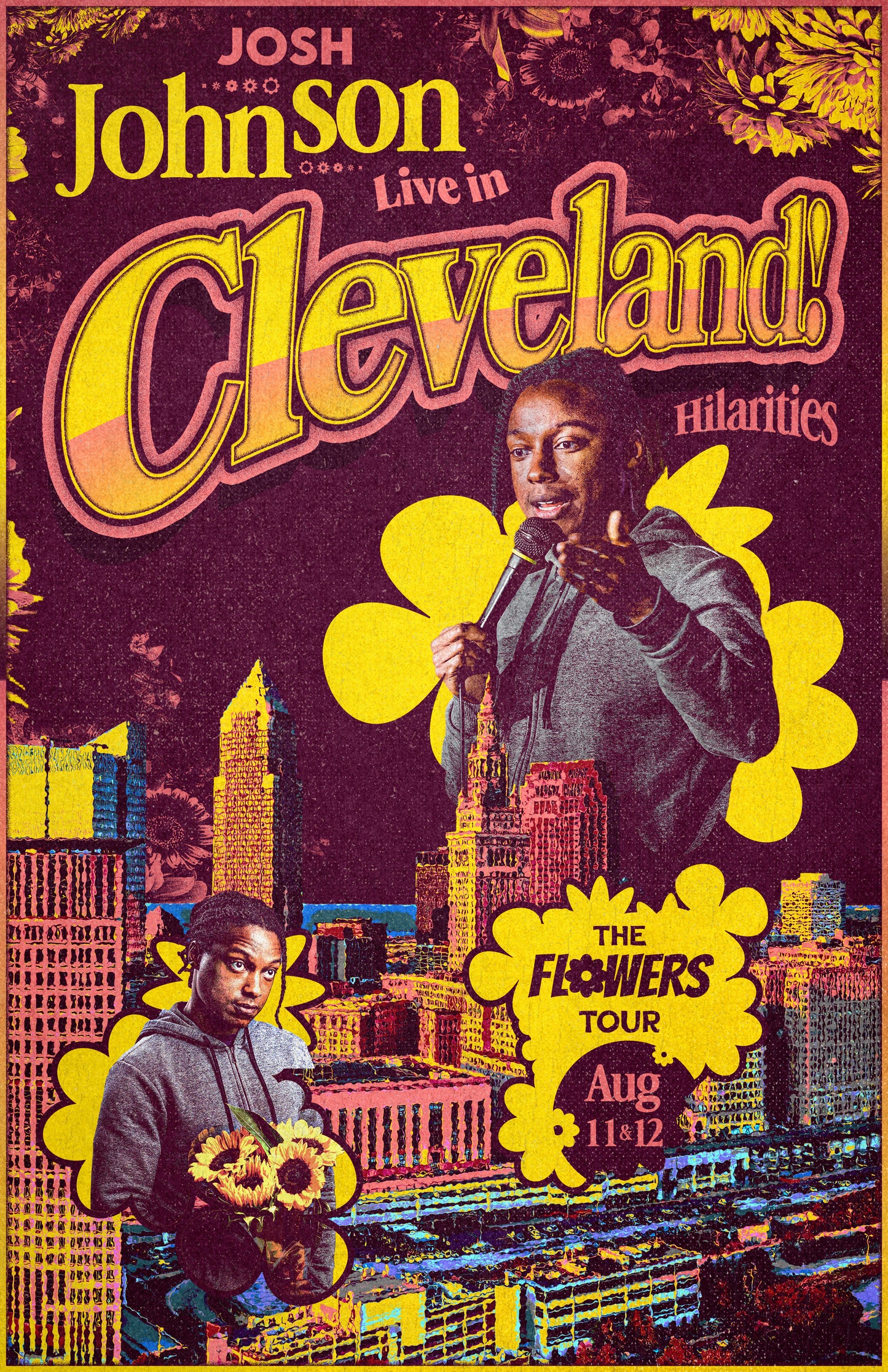 SIGNED - Cleveland Hilarities (City) Flowers Tour Poster