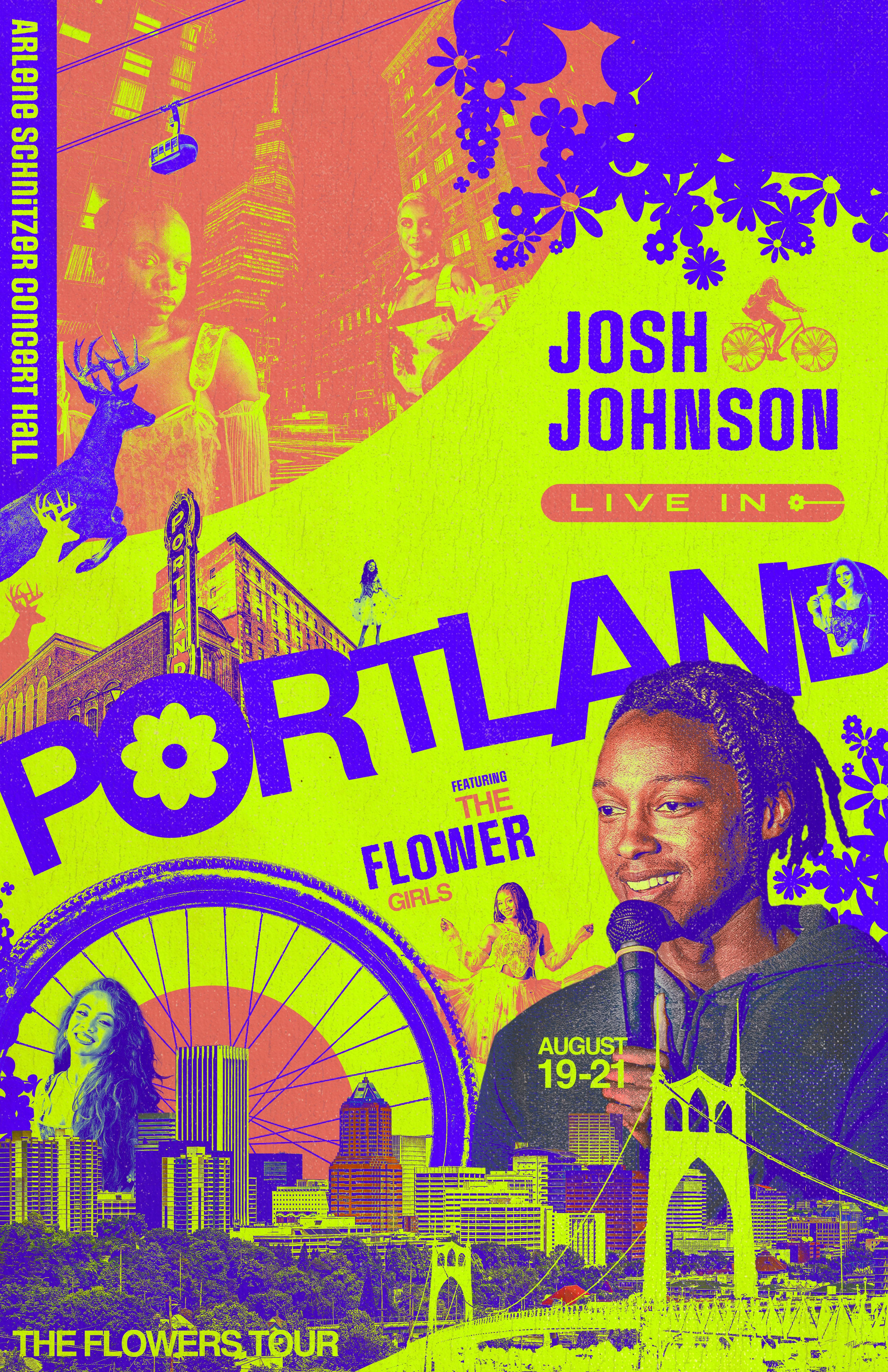 SIGNED - Portland Arlene Schnitzer Concert Hall (City) Flowers Tour Poster