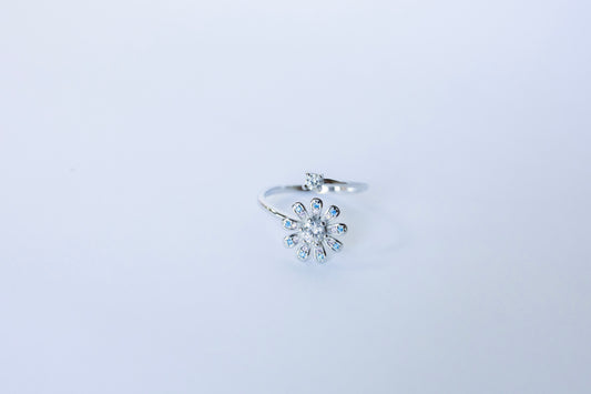 Fidget Spinner Ring - Silver Plated Daisey