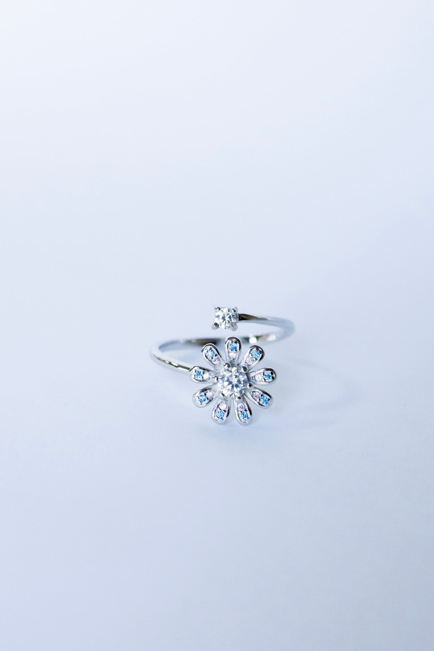 Fidget Spinner Ring - Silver Plated Daisey