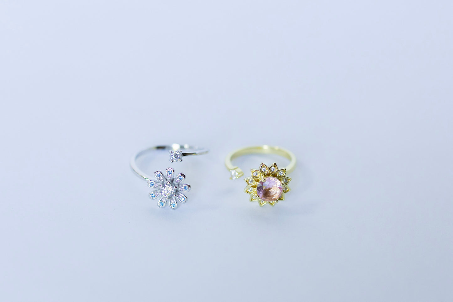 Fidget Spinner Ring - Gold Plated Sunflower