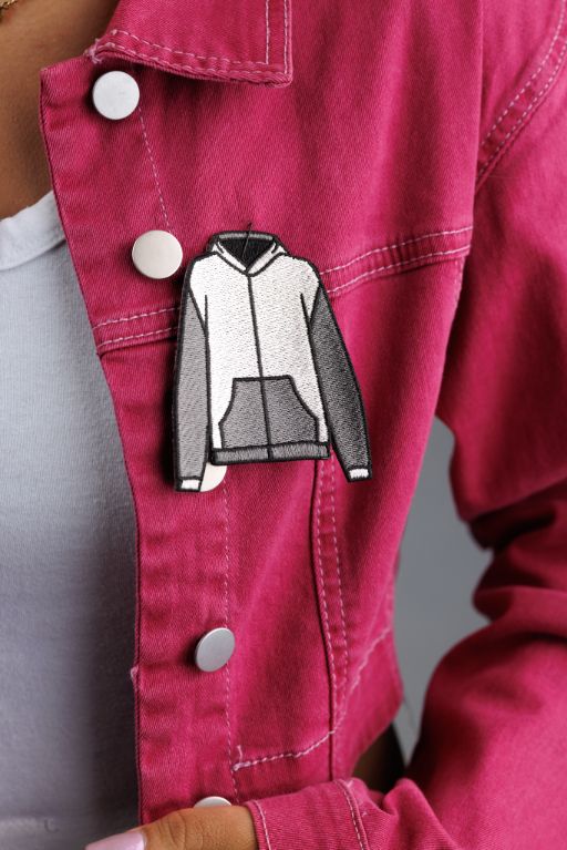 Grey Hoodie Iron-On Patch