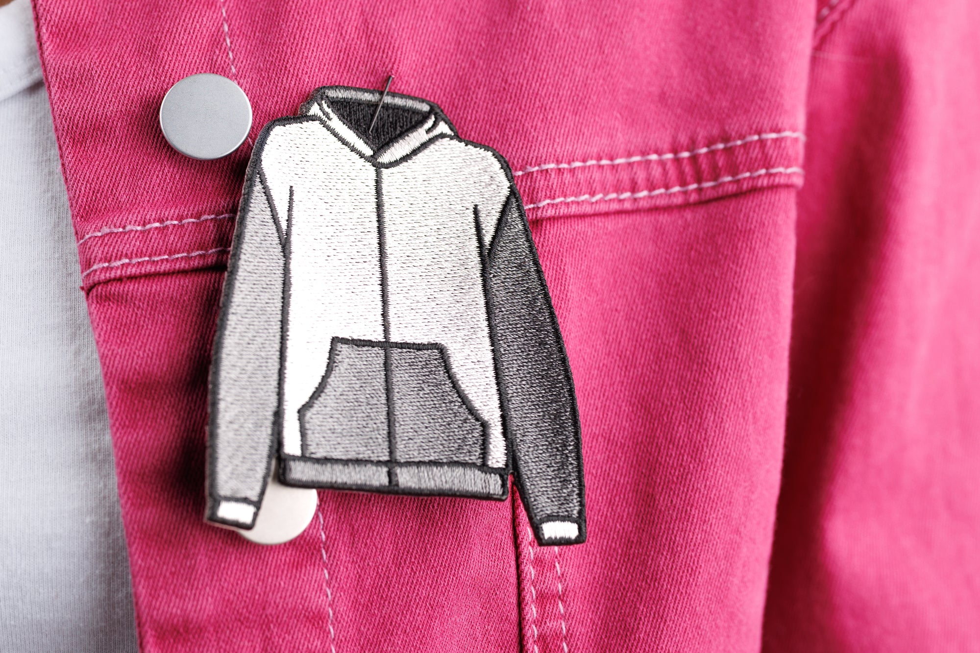 Grey Hoodie Iron-On Patch