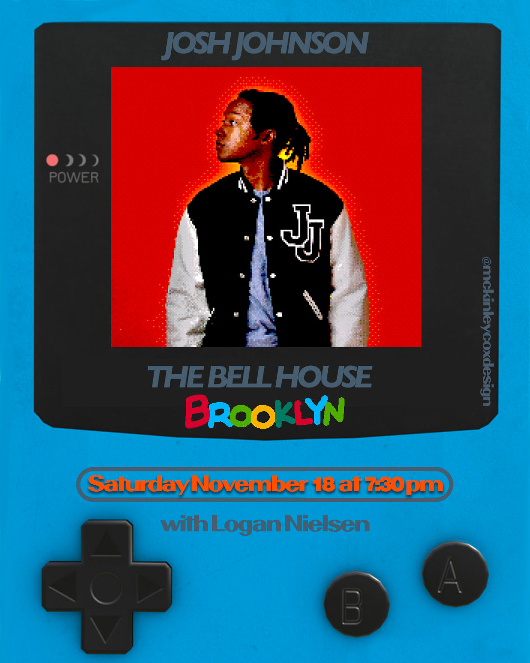 SIGNED - Brooklyn The Bell House (City) Freshman 15 Tour Poster (Gameboy)