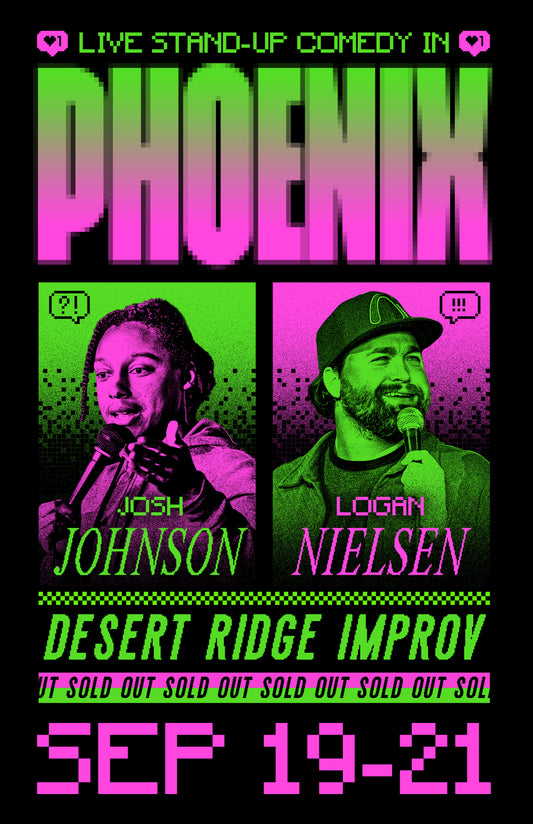 SIGNED - Phoenix Desert Ridge Improv (City) Sophomore Season Tour Poster (Pink/Green)